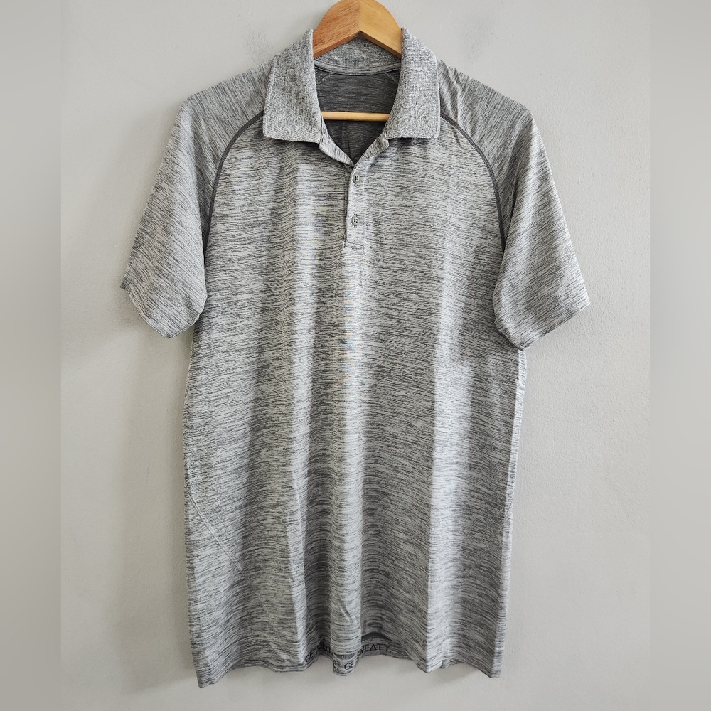 Lululemon Metal Vent Tech Performance Polo Shirt Gray Golf Stretch Men's Large